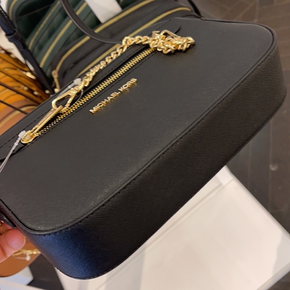 Michael Kors Jet Set Item Large East West Zip Chain Black Crossbody Bag - Picture 5 of 11